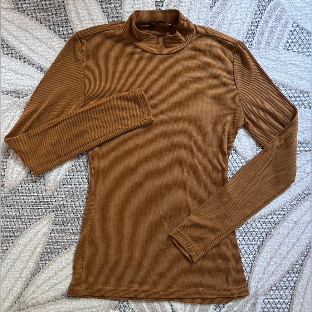 ⭐️5/$25⭐️ Golden Brown Mockneck Top